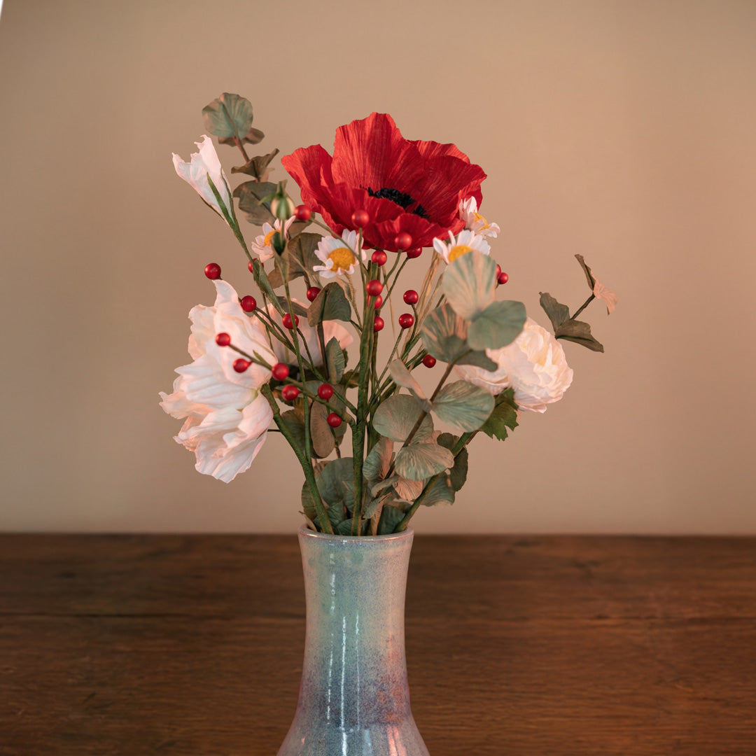 Flowrette Fleurs en papier Bouquet Aznavour rouge blanc