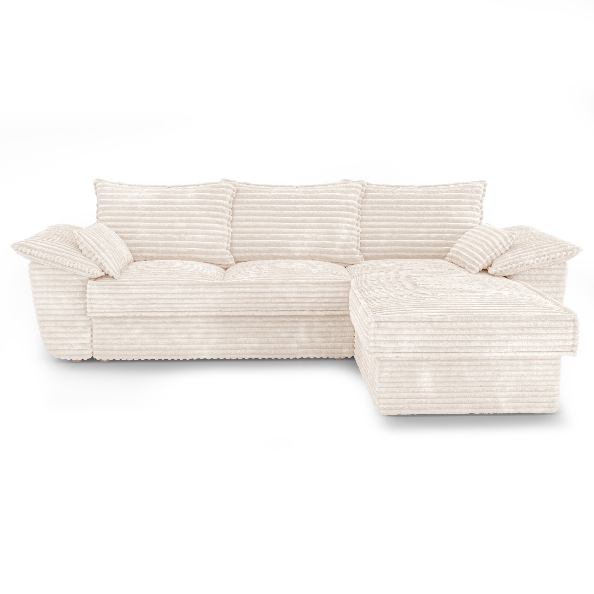 Sia Home Sasha canapé angle droit crème convertible avec coffre