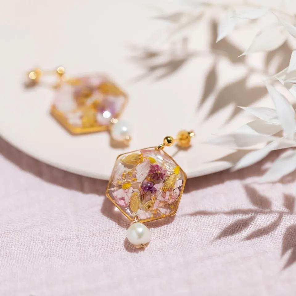 Flowrette Scarlette grandes boucles d'oreilles fleurs parure