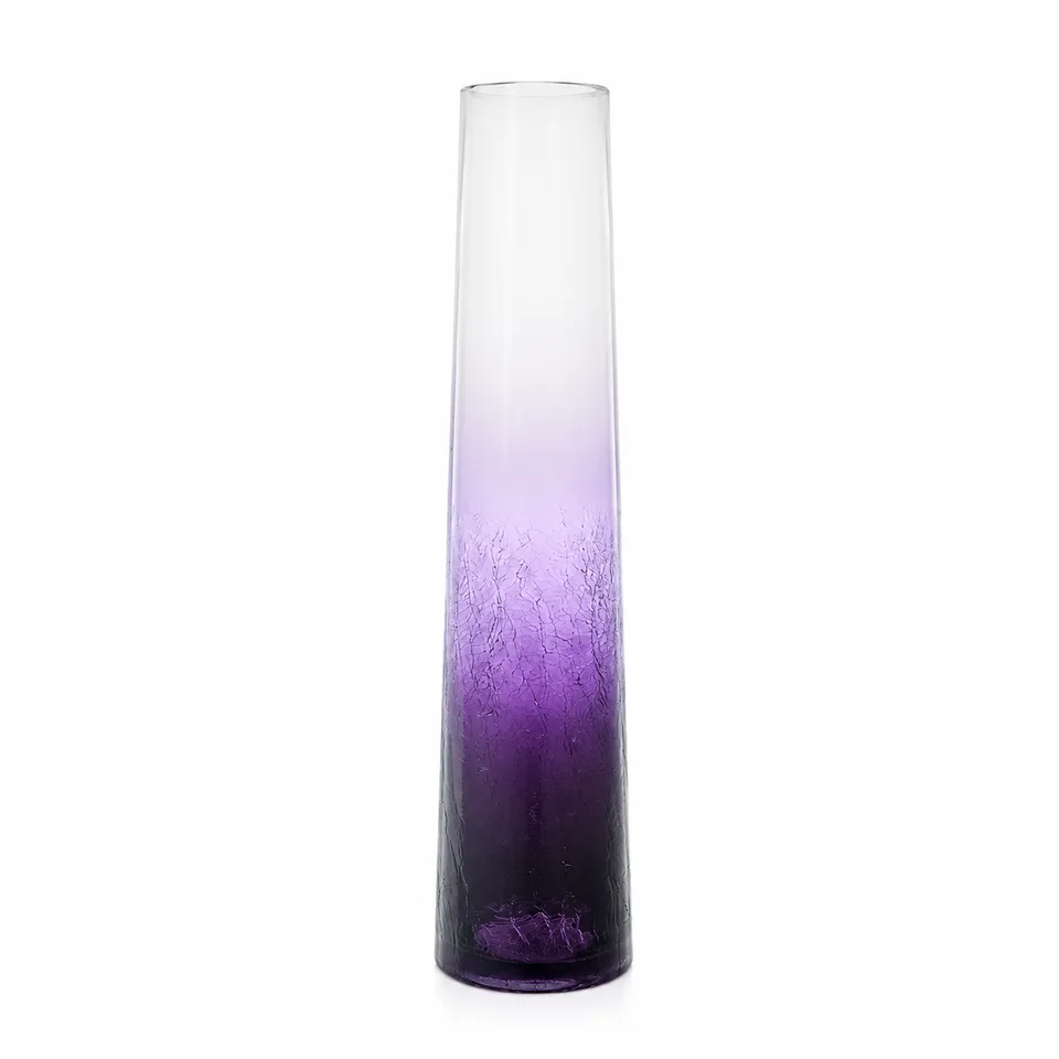 Sia Alba vase en verre soufflé violet transparent 40 cm