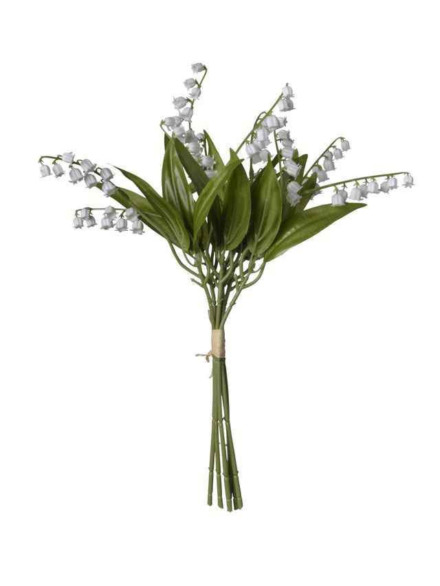 Feuillazur Muget fleur artificielle blanc 38 cm