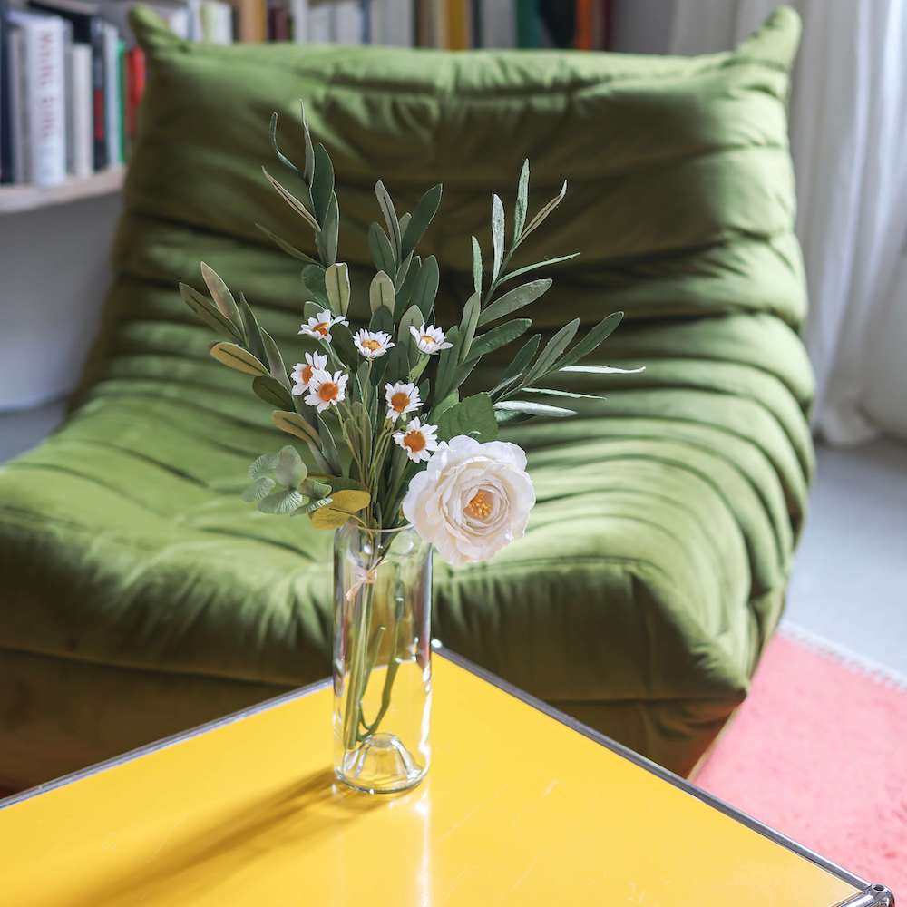 Flowrette Klimt bouquet fleurs papier blanc olivier