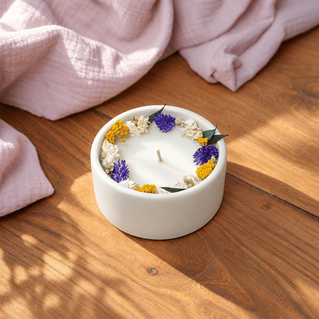 Flowrette Bougies Bougie fleurie figue bougie parfumée figue cire soja