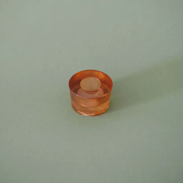 Flowrette Small Shanti photophore verre recyclé pêche