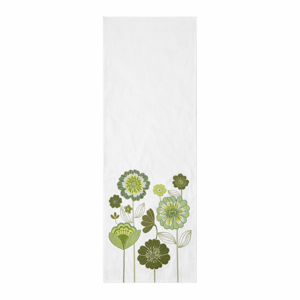 Sia Home Vintage 140 cm chemin de table coton blanc