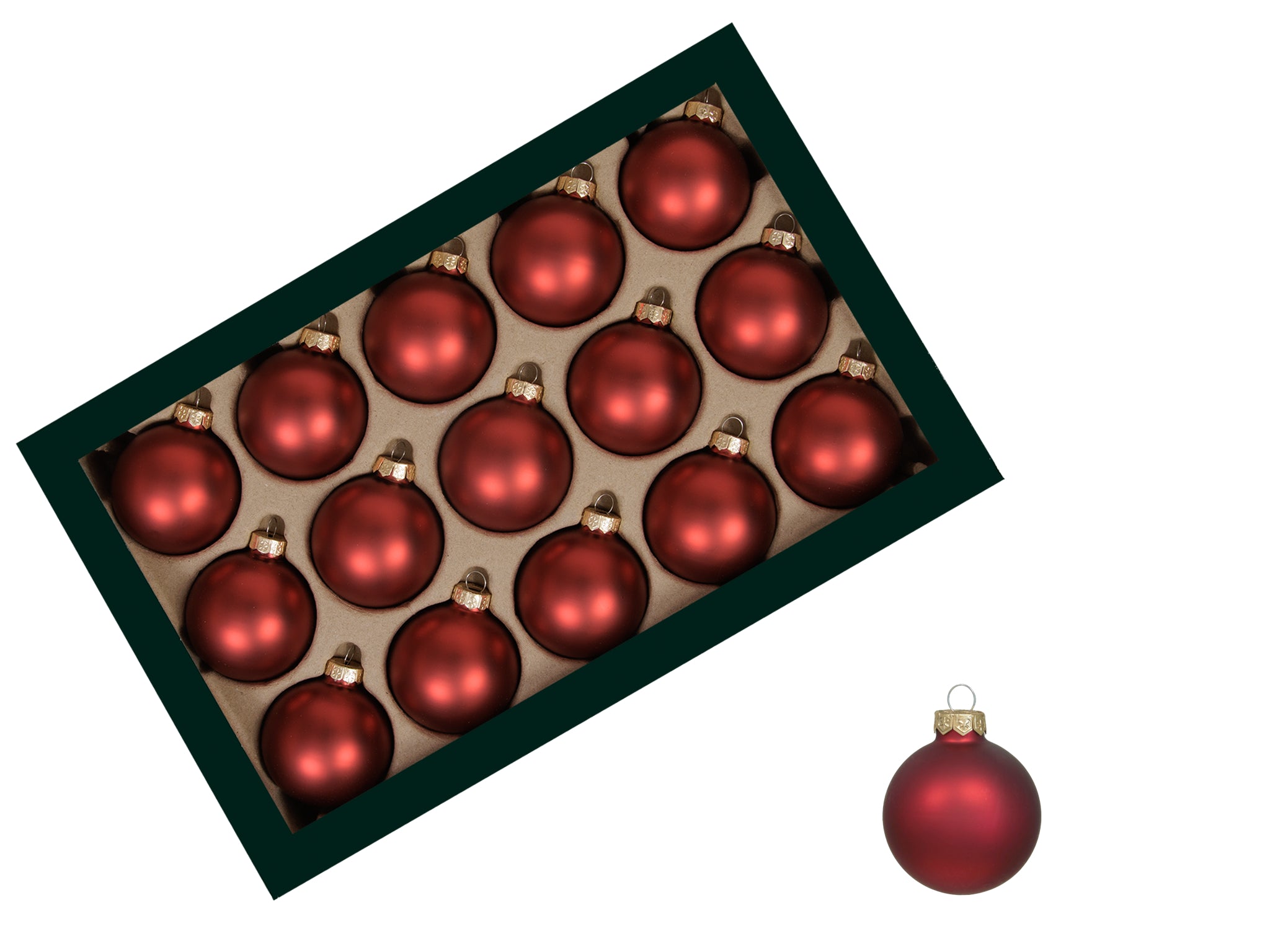Feuillazur Rungis Boîte boules de Noël rouge mat 10cm 4 pièces