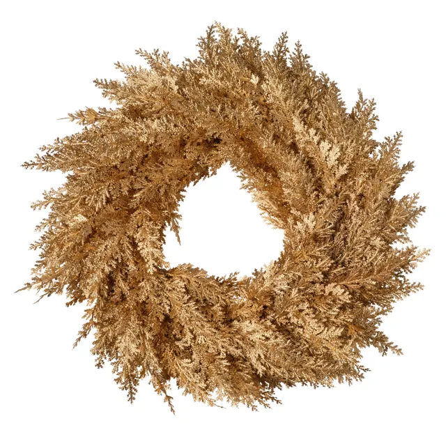 Feuillazur Rungis Couronne cyprès doré 50cm Noël