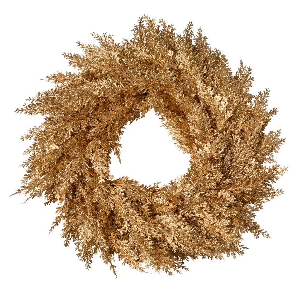 Feuillazur Rungis Couronne cyprès doré 50cm Noël