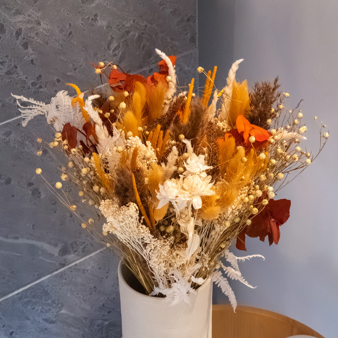 Flowrette Théodore bouquet séché doré taille M