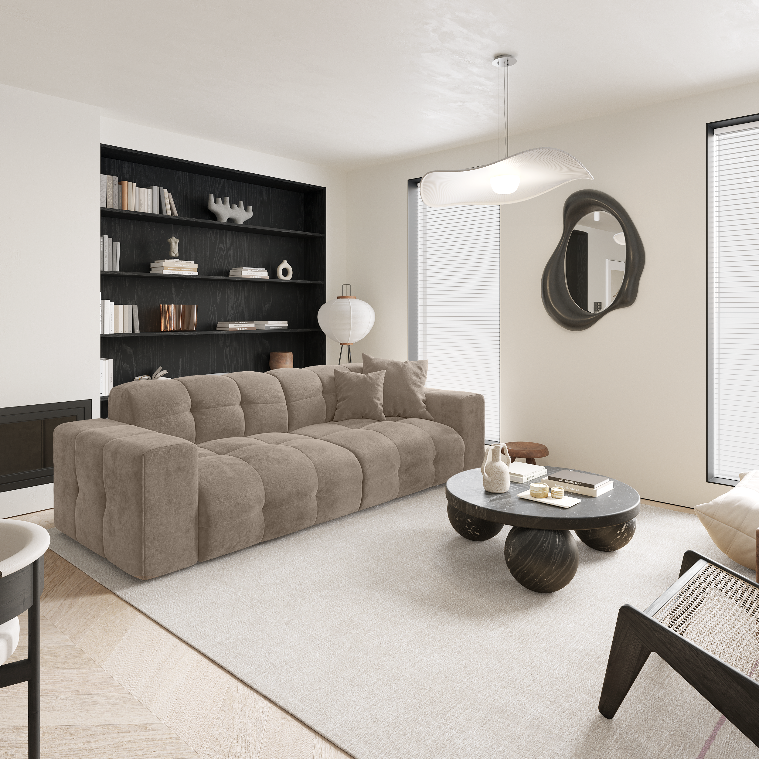 Sia Home Mael canapé crème courbes arrondies