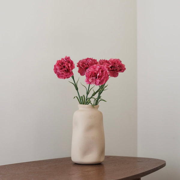 Flowrette Fleurs artificielles Oeillet rose foncé Real Touch
