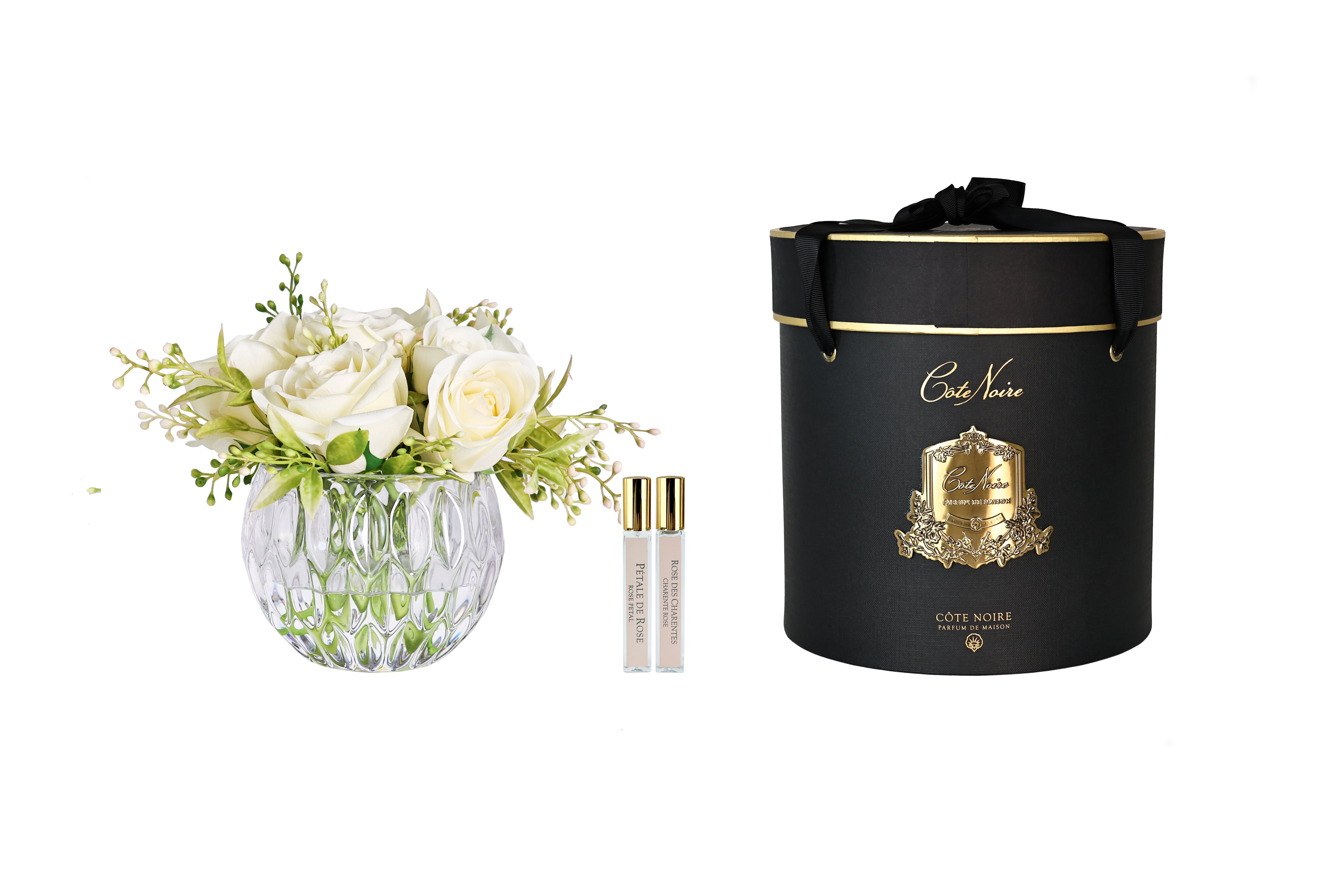 Côte Noire Summer RSR15 bouquet rond roses champagne