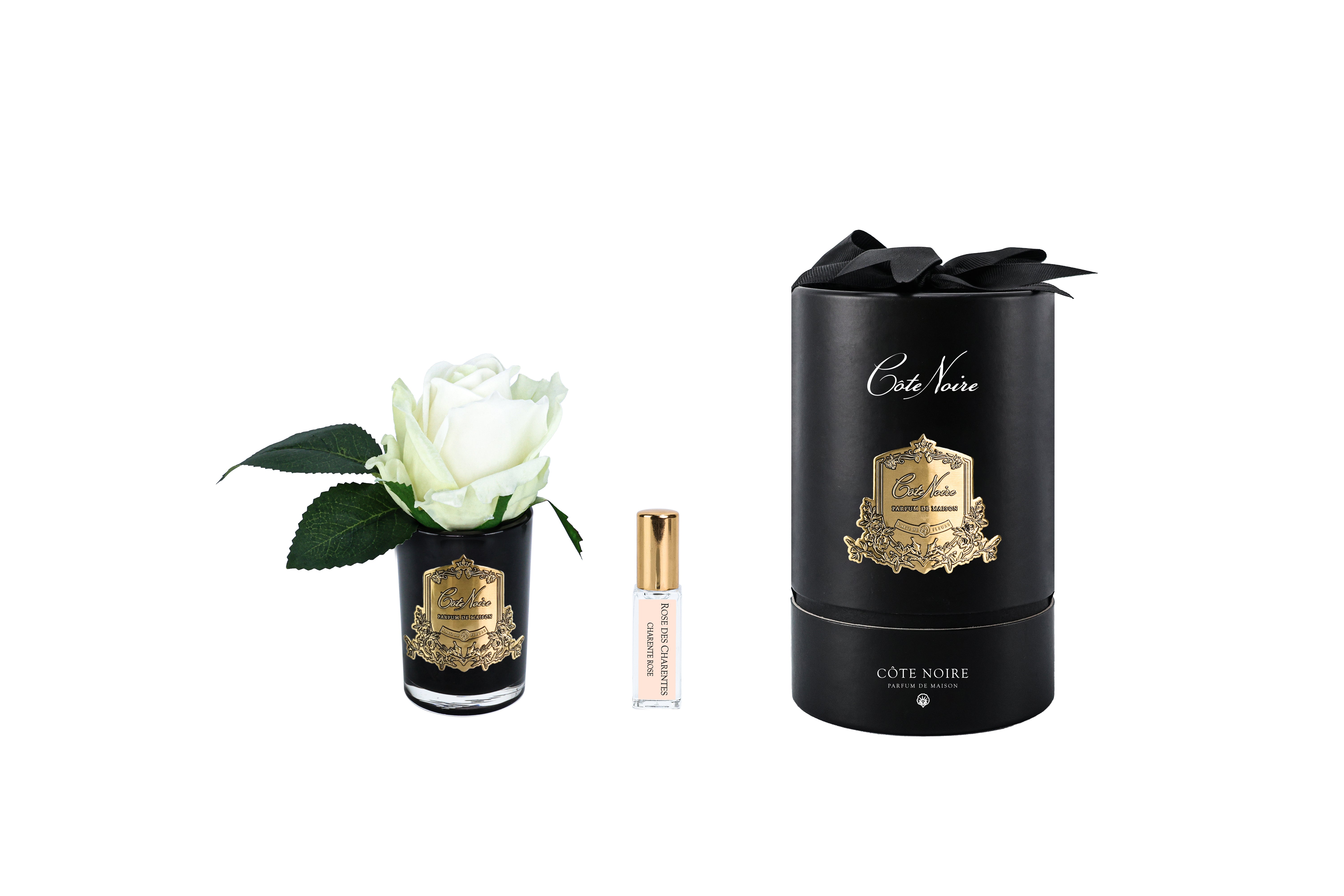 Côte Noire RMRB49 fleur bouton rose vase vert noir