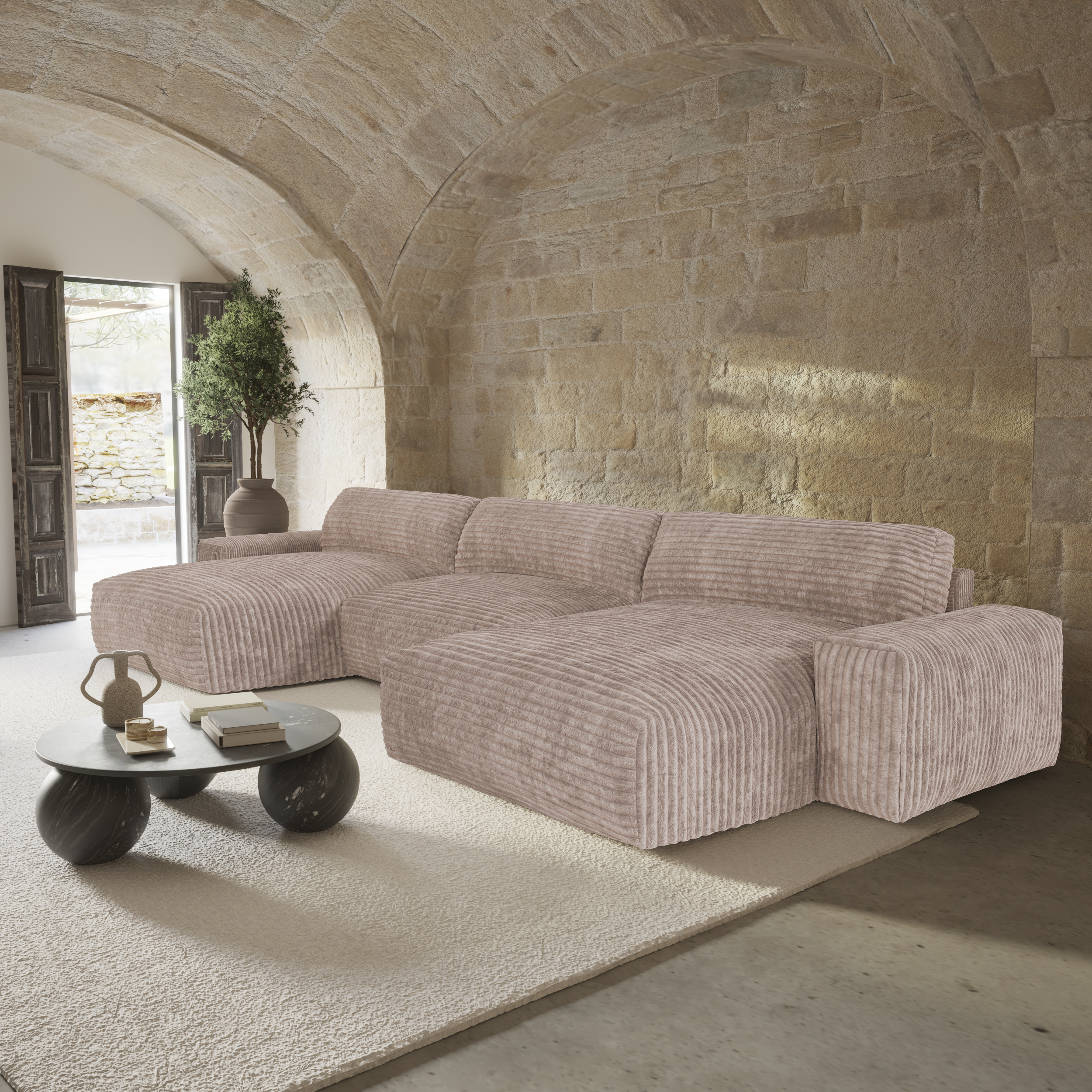 Sia Home Bliss canapé panoramique taupe