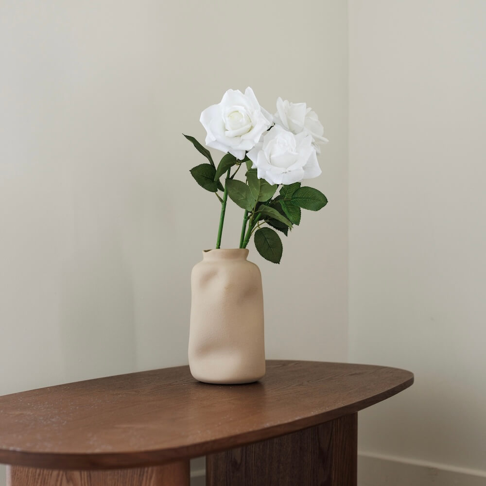 Flowrette rose blanche artificielle Real Touch x1