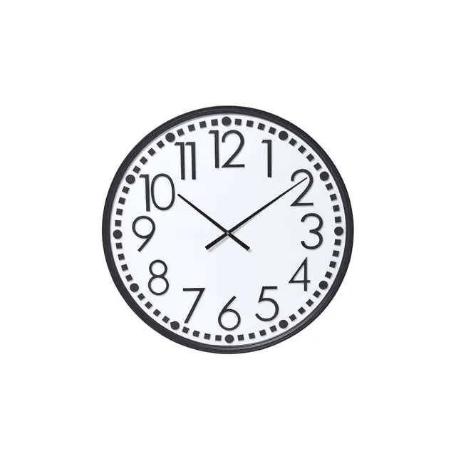 Sia Home horloge à grands chiffres bois noir blanc 80 cm