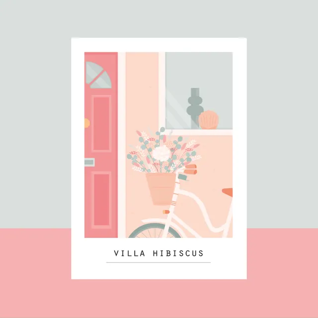 Flowrette Décoration Villa Hibiscus carte postale fleurs pastel