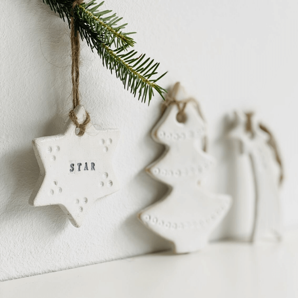 Flowrette Décoration Trio Sapin de Noël décoration céramique coffret x3