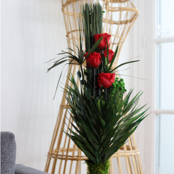 Ateliers Ouchamp Bouquets Faubourg Montmartre bouquet 5 roses rouges 80 cm