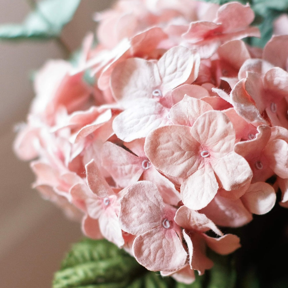 Flowrette Fleurs en papier Bouquet hortensia rose éternel