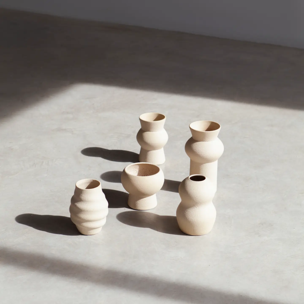 Flowrette Palus vase sable texturé artisanal Portugal
