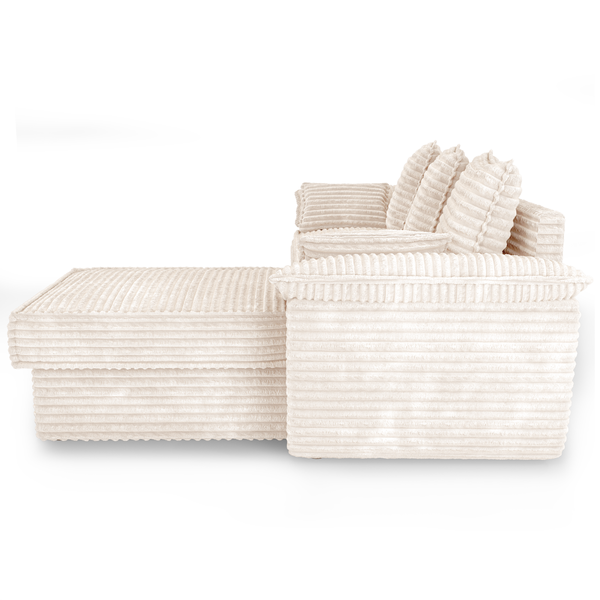 Sia Home Sasha canapé angle droit crème convertible avec coffre