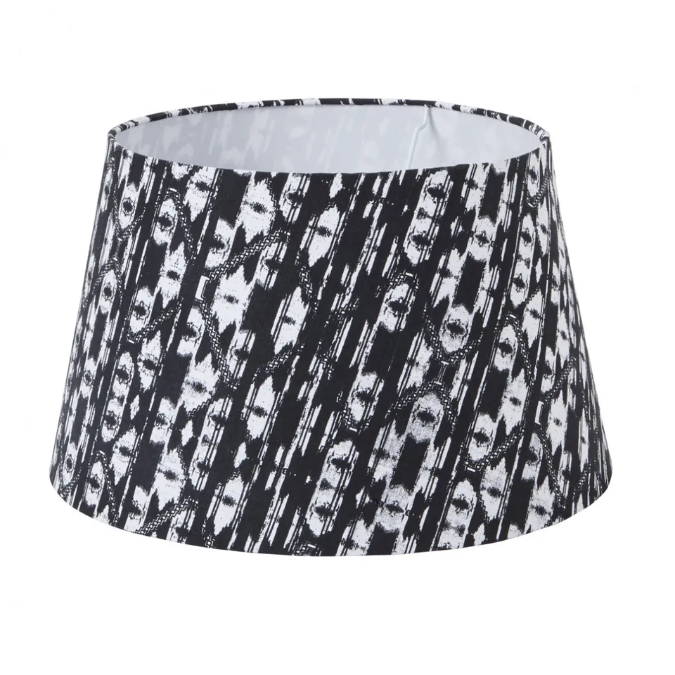 Sia Home Lily abat-jour conique noir blanc 45 cm E27