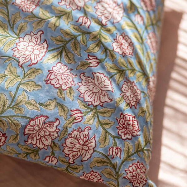 Flowrette Décoration Jodphur housse coussin bleu indien