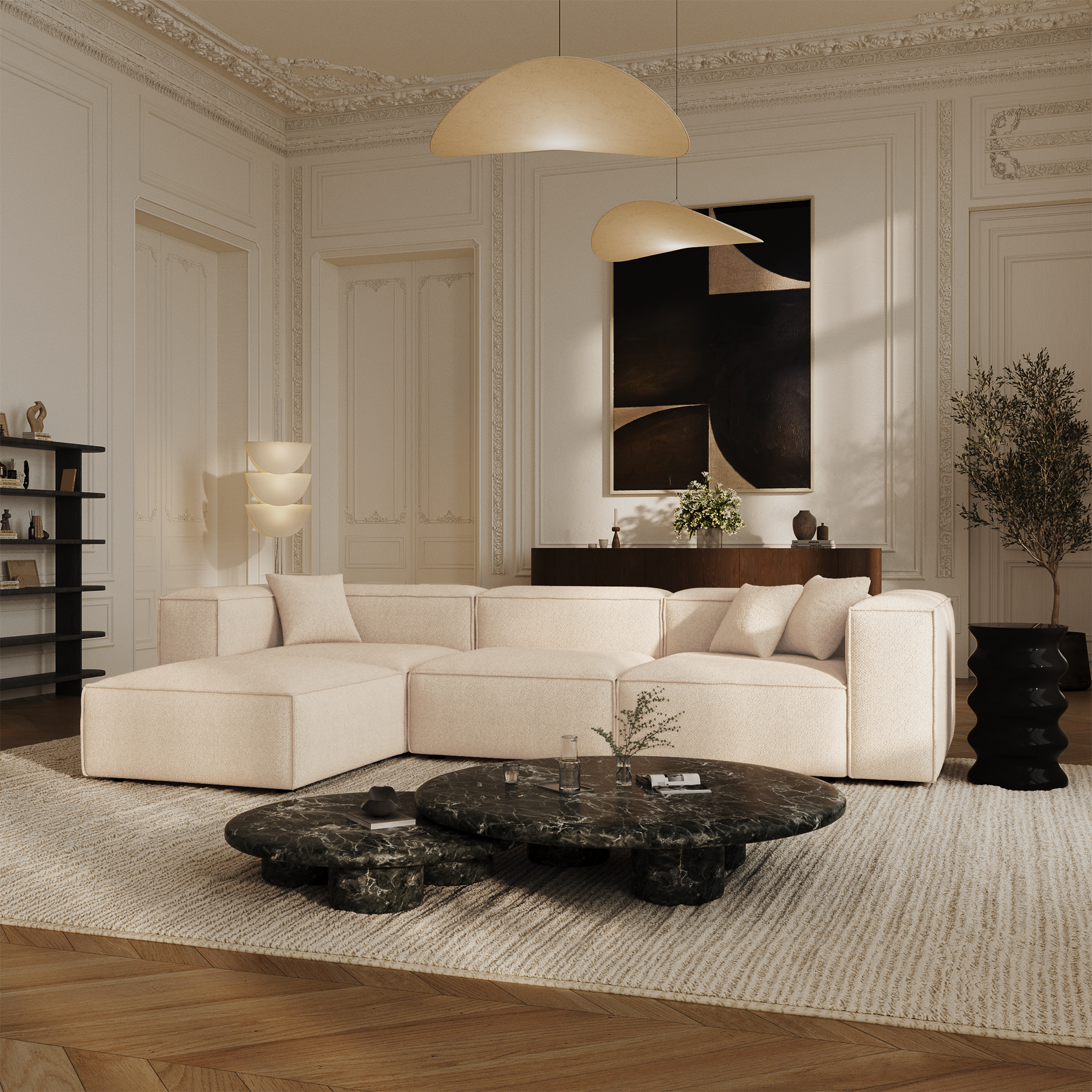 Sia Home Cubi canapé d'angle modulable mousse ressorts ensachés