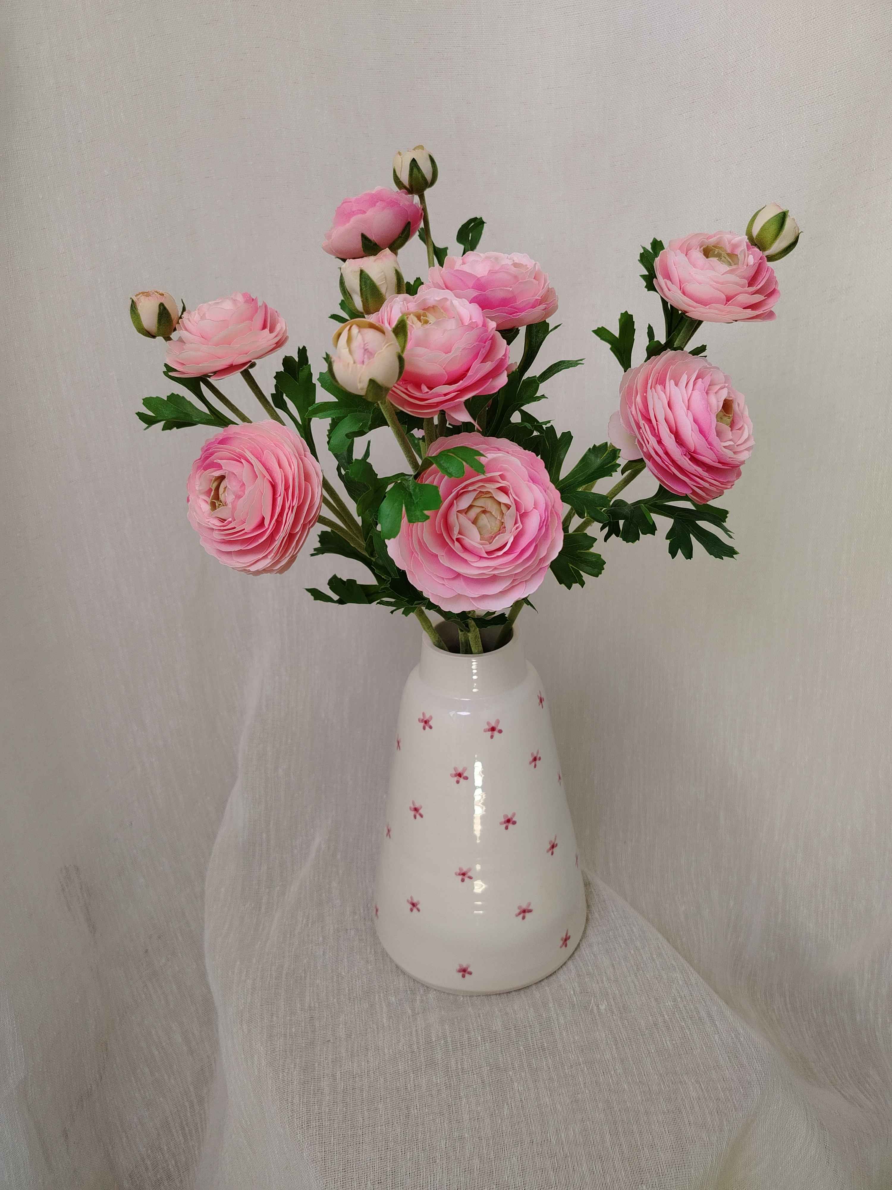 Flowrette Renoncule fleur artificielle rose poudré x1