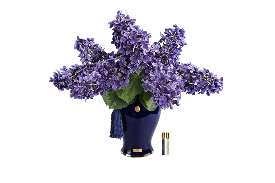 Côte Noire Hydrangeas INDH15 bouquet améthyste urne indigo