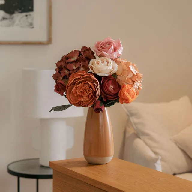 Flowrette Mucha bouquet fleurs papier terracotta bordeaux durable