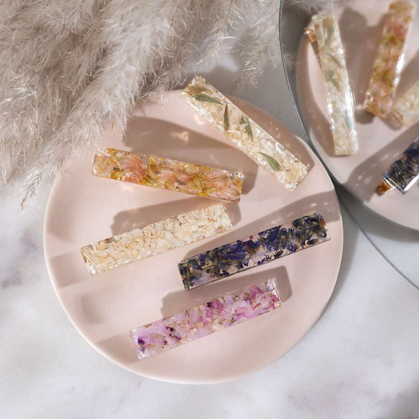 Flowrette Haarspange blumig barrette fleurs résine unité