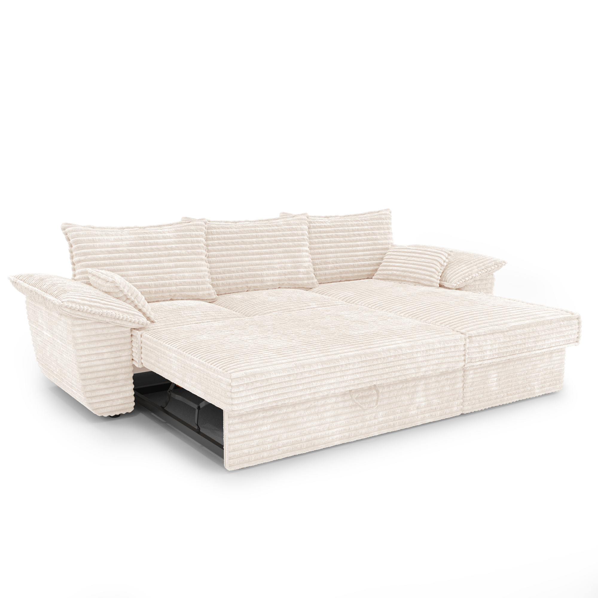 Sia Home Sasha canapé angle droit crème convertible avec coffre