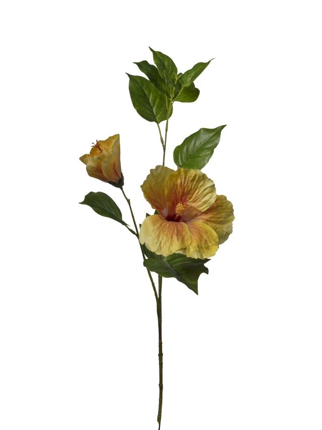 Feuillazur Rungis Hibiscus Rose fleur artificielle 23x23x66cm