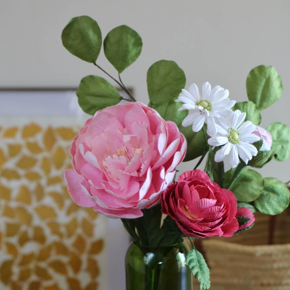 Flowrette Buonarroti bouquet fleurs en papier rose