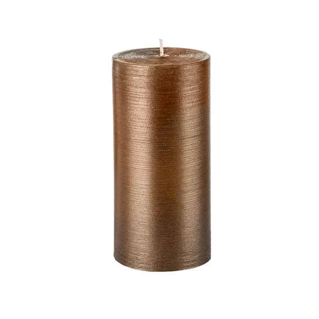 Sia Home Stripes L bougie doré 15 cm