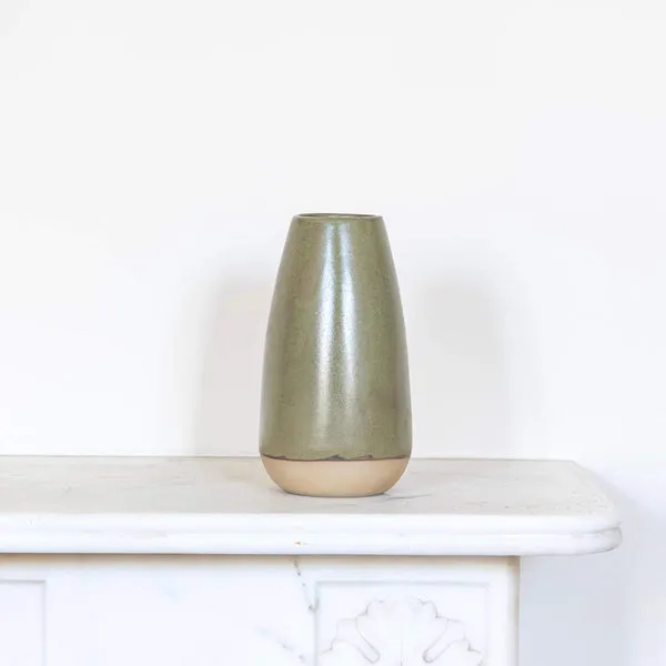 Flowrette Vases Harmony kaki grès mat bouquet S fait main