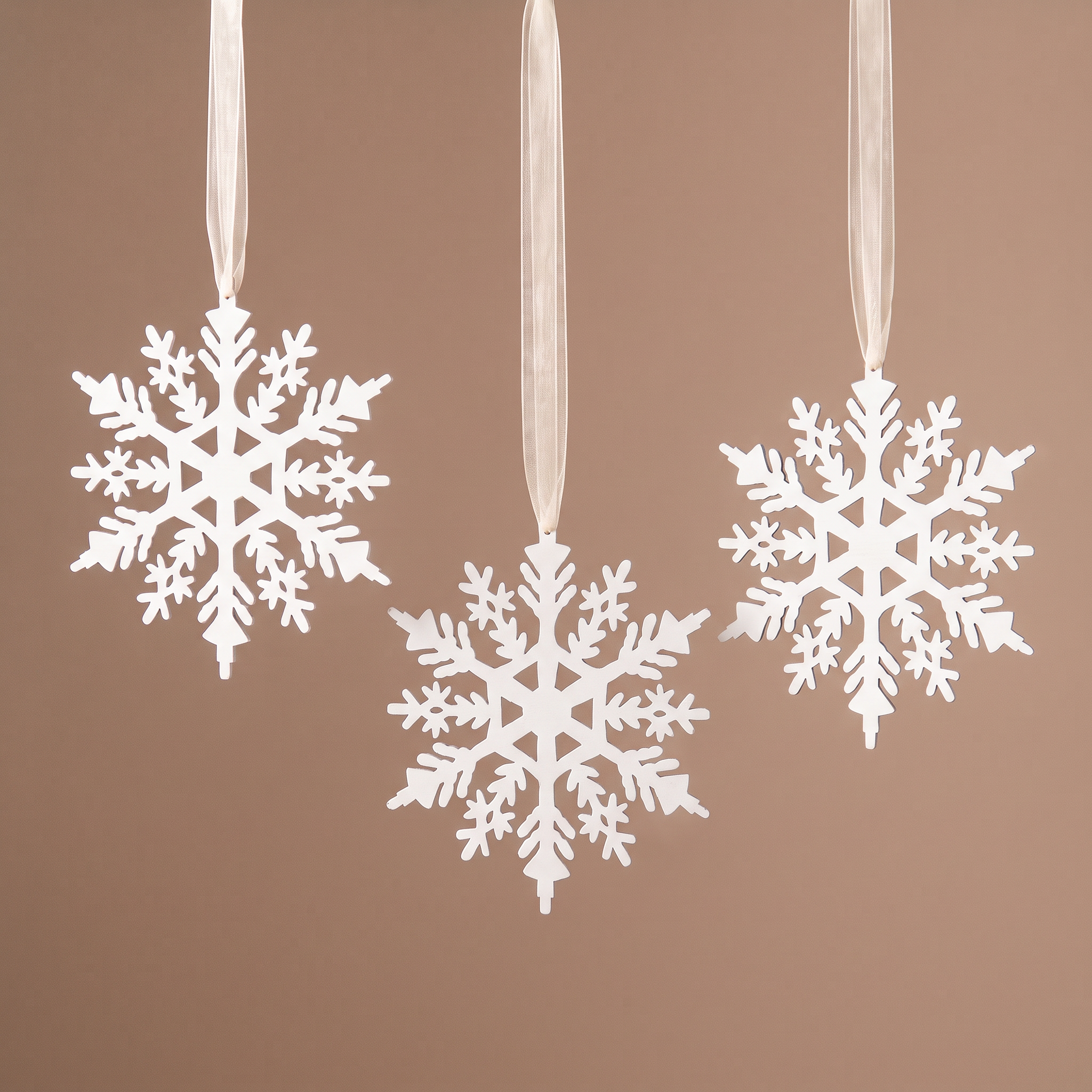 Sia Home Flocon suspension Noël bois blanc 39 cm