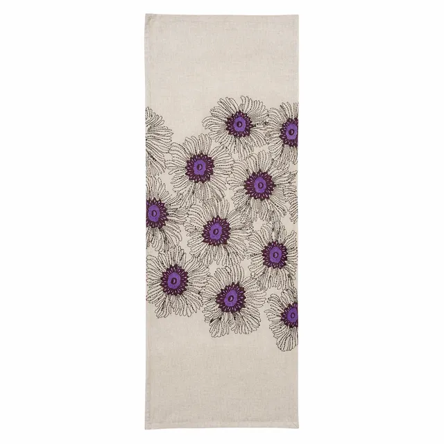Sia Home Flowers Chemin de Table 140 cm beige coton
