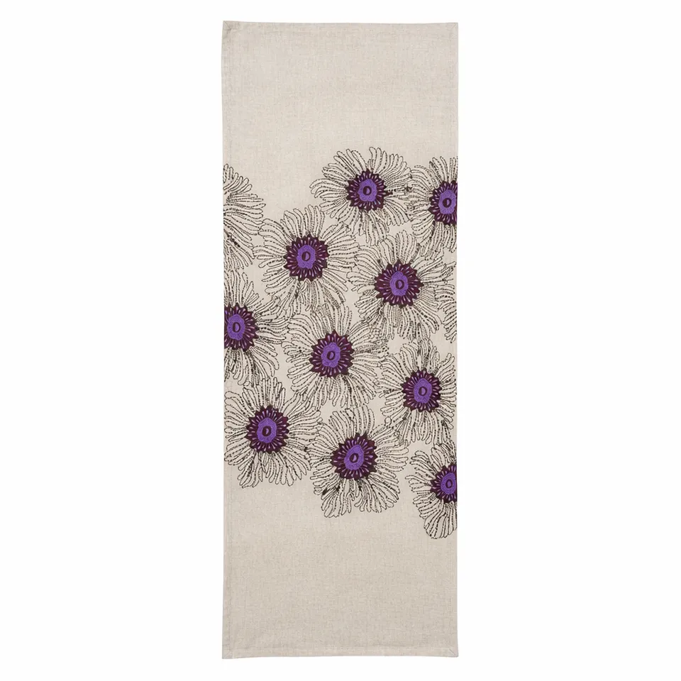 Sia Home Flowers Chemin de Table 140 cm beige coton