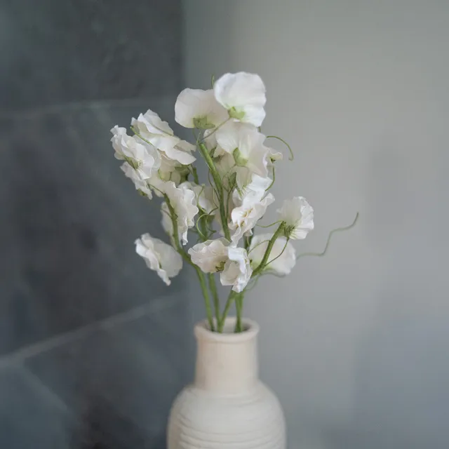 Flowrette Pois de senteur fleur papier blanc x1 sans entretien