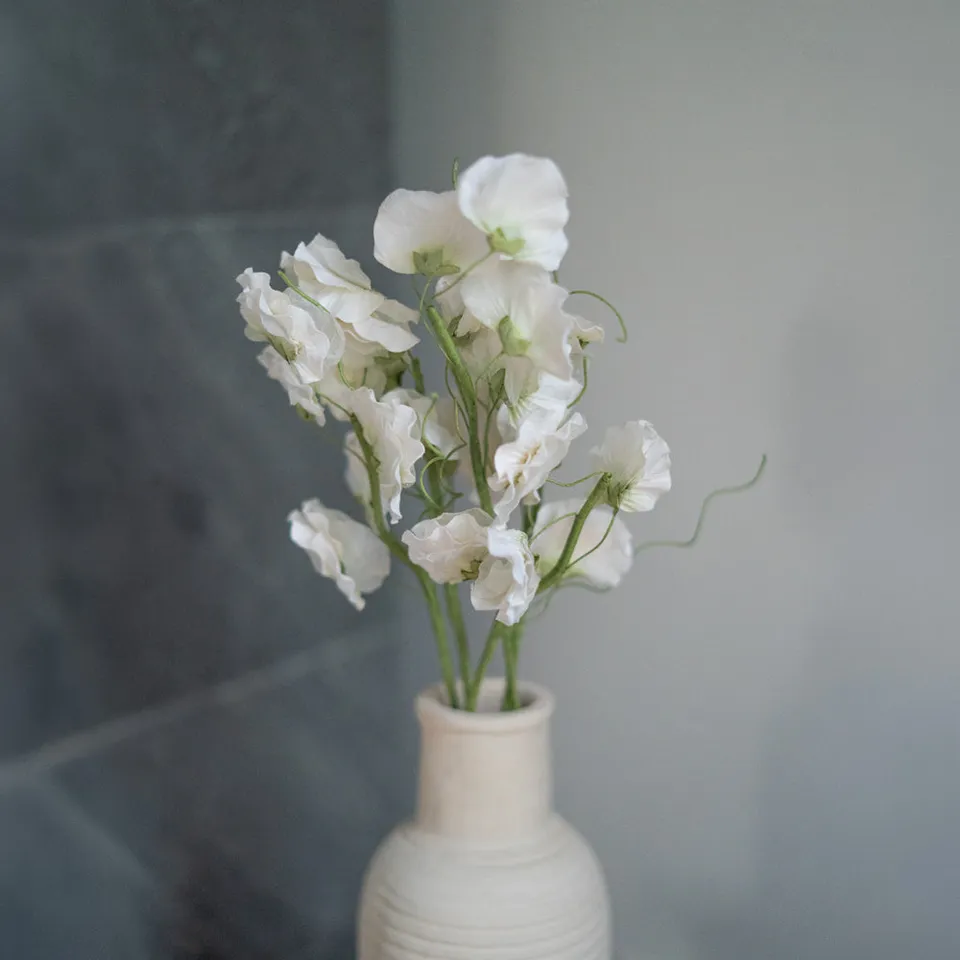 Flowrette Pois de senteur fleur papier blanc x1 sans entretien