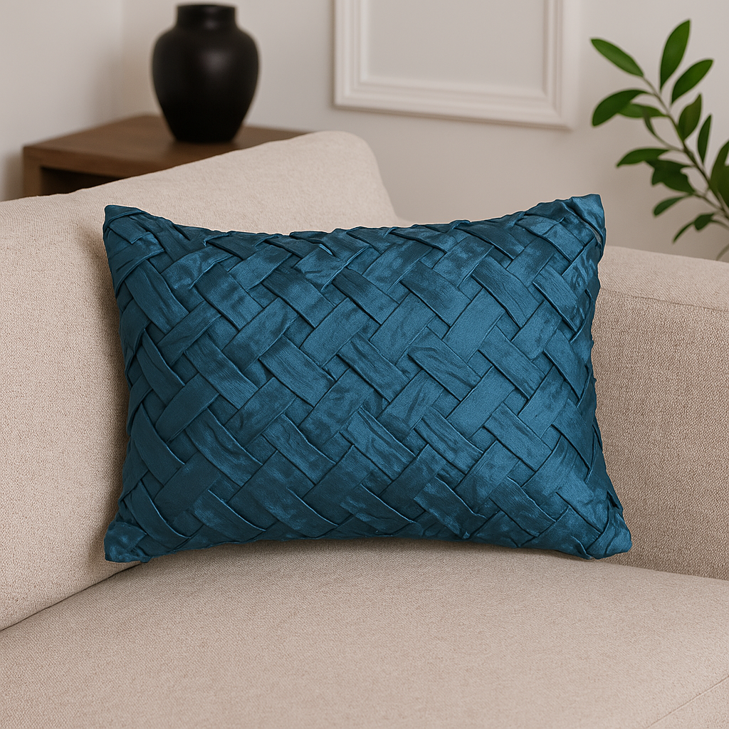 Sia Home Saint housse de coussin bleu 30x50 cm moiré