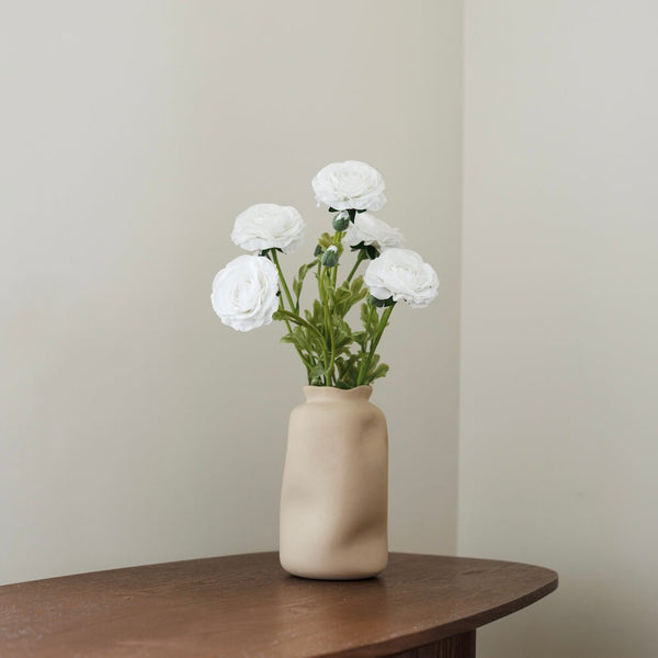 Flowrette Renoncule blanche fleur artificielle Real Touch