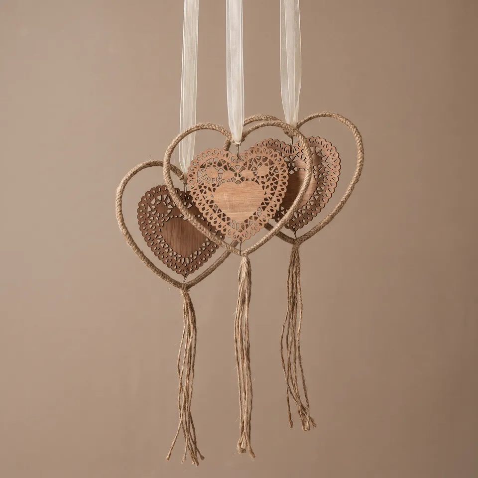 Sia Home Natura suspension Noël cœur bois 11 cm