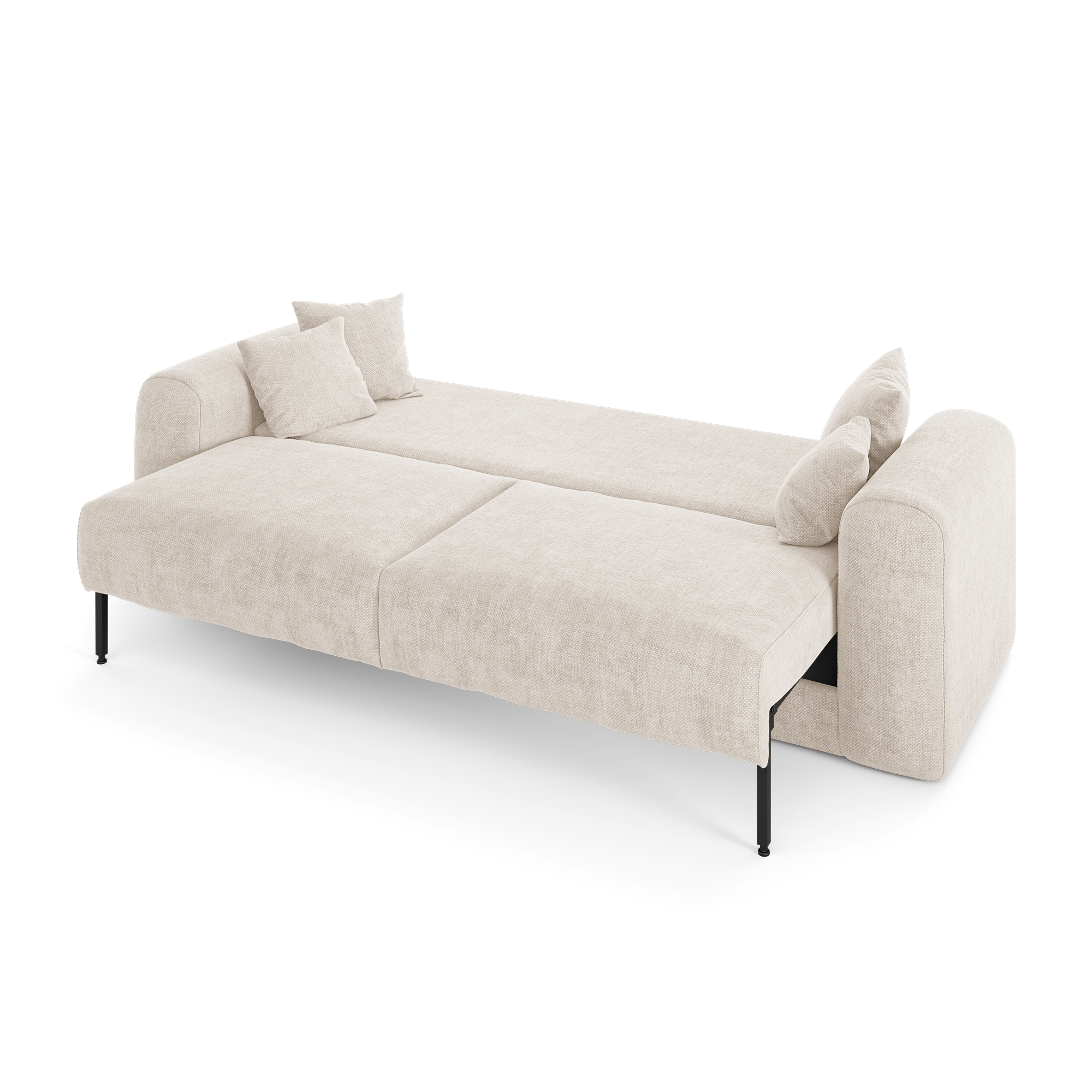 Sia Home Rio canapé convertible crème 4 places avec coffre