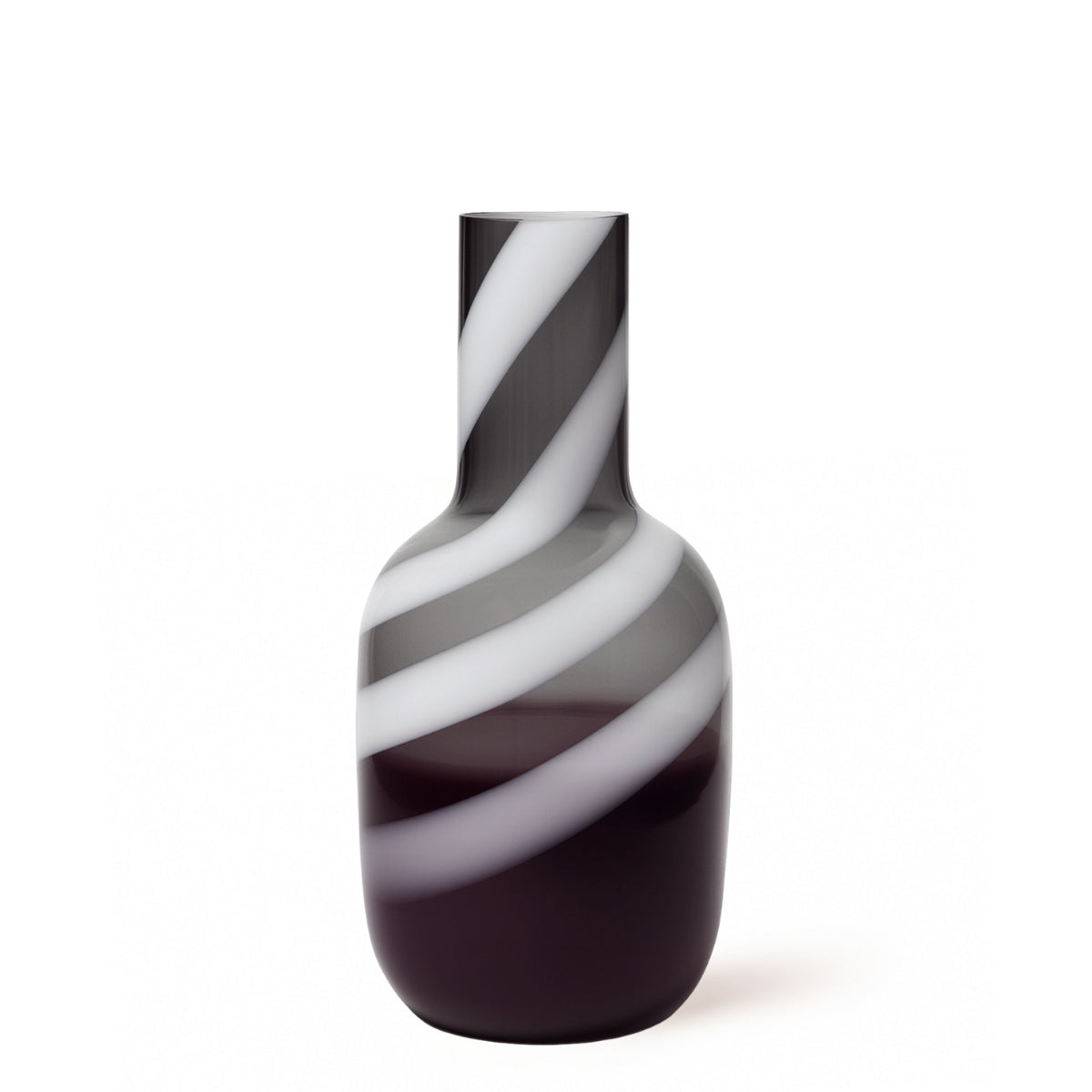 Sia Home Spirale vase verre marron 40 cm soufflé bouche