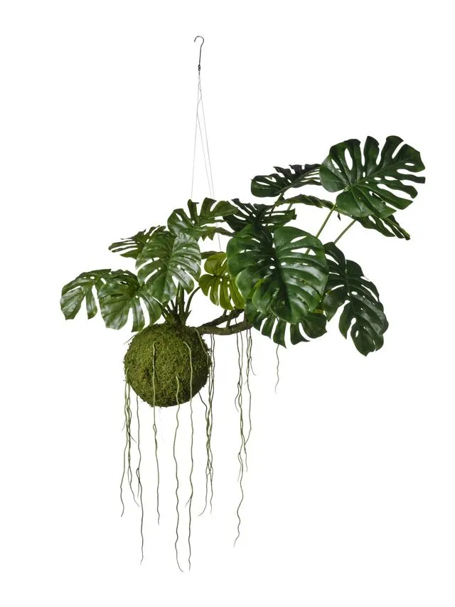 Feuillazur Rungis Monstera suspendu plante artificielle vert 60 cm