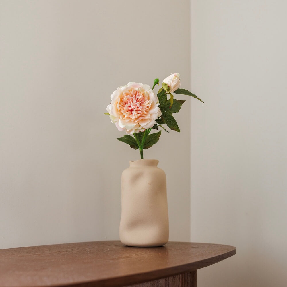 Flowrette Fleurs artificielles Pivoine pêche x1 Real Touch